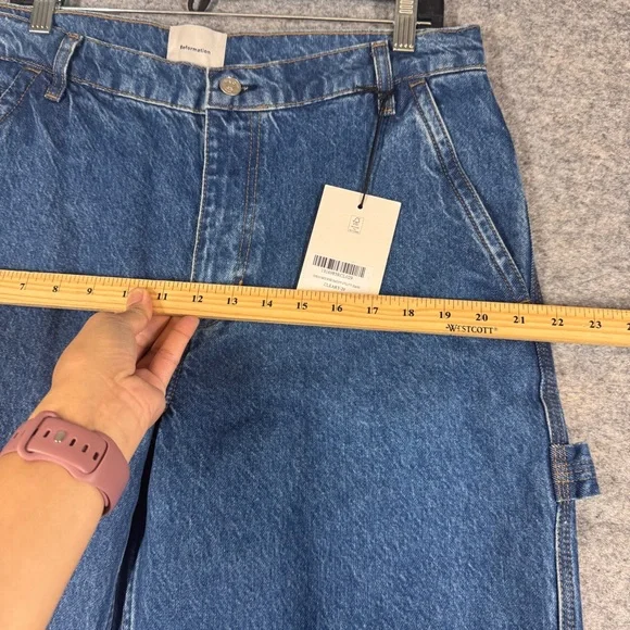 Reformation Diego Mid Rise Baggy Utility Carpenters Jeans Size 29 Revolve Anthro - Picture 10 of 16